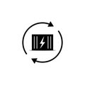 Transformer, lightning, arrow icon on white background. Can be used for web, logo, mobile app, UI UX