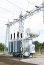 Transformer station and high voltage electric pole Royalty Free Stock Photo