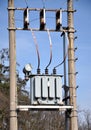 Transformers and electricity distribution Royalty Free Stock Photo