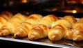 Transforming raw dough into golden, flaky croissants with a delicate and perfect bake in the oven.