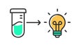 Transforming Solutions: Flask to Lightbulb Idea, vector design Generative AI Royalty Free Stock Photo