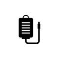 Transfusion Blood Bag, Infusion Drip. Flat Vector Icon illustration. Simple black symbol on white background. Transfusion Blood,