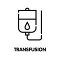 Transfusion blood outline icon design style illustration on white background