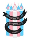 Transgender day of remembrance card vector illustration