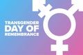 Transgender Day of Remembrance. November 20. Holiday concept. Template for background, banner, card, poster with text