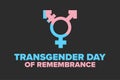 Transgender Day of Remembrance. November 20. Holiday concept. Template for background, banner, card, poster with text