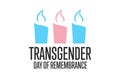 Transgender Day of Remembrance. November 20. Holiday concept. Template for background, banner, card, poster with text