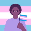 Transgender female with pride flag. Pride concept