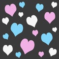 Transgender flag-colored hearts background