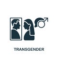 Transgender icon. Monochrome simple Lgbt icon for templates, web design and infographics