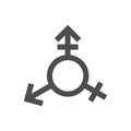 Transgender icon silhouette vector illustration isolated on white background. Royalty Free Stock Photo