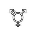 Transgender line icon