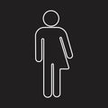 Transgender line iconvector illustration Royalty Free Stock Photo