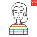 Transgender person line icon