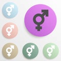 transgender sign badge color set. Simple glyph, flat of web icons for ui and ux, website or mobile application