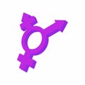 Transgender sign icon, cartoon style