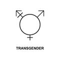 transgender sign icon. Element of simple web icon with name for mobile concept and web apps. Thin line transgender sign icon can Royalty Free Stock Photo