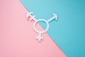 Transgender sign on pink and blue background