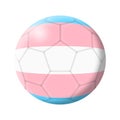 Transgender soccer ball football 3d illustration isolated on white with clipping path Royalty Free Stock Photo