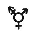 Transgender symbol doodle icon, vector color illustration Royalty Free Stock Photo