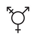 Transgender symbol. line icon, outline vector logo illustration, linear pictogram isolated on white
