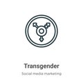 Transgender symbol outline vector icon. Thin line black transgender symbol icon, flat vector simple element illustration from