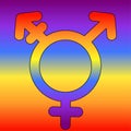 Transgender Symbol In Simple Colorful Line Design. Sexual Orientation Icon. Vector Gender Sign.