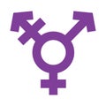 Transgender Symbol in Simple Outline Violet Color Design. Sexual Orientation Vector Gender Sign