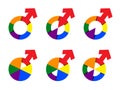 Transgender Symbol in Violet Color Background. Shemale Sexual Orientation Icon. Vector Gender Sign