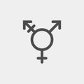 Transgender vector icon. Combining gender symbols isolated on white background.
