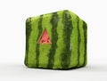 Transgenic watermelon with triangular cut Royalty Free Stock Photo