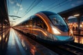 Transient rush Motion blur frames high speed trains passage through bustling station