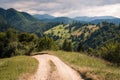 Mountain road in Transilvania, Romania Royalty Free Stock Photo
