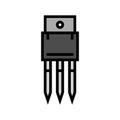transistor electronic component color icon vector illustration Royalty Free Stock Photo