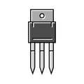 transistor electronic component color icon vector illustration Royalty Free Stock Photo