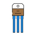 transistor electronic component icon color illustration Royalty Free Stock Photo