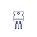 transistor icon, semiconductor line vector Royalty Free Stock Photo