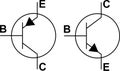 Transistor NPN PNP symbols Royalty Free Stock Photo