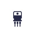 transistor, semiconductor icon on white Royalty Free Stock Photo