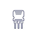transistor or semiconductor line icon on white Royalty Free Stock Photo
