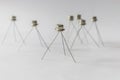 Transistors stand on legs. Royalty Free Stock Photo