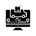 in transit parcel status glyph icon vector illustration Royalty Free Stock Photo