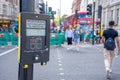transit stop switch for pedestrian passage.  Electronic system controlled pedestrian treadmill.  London Royalty Free Stock Photo
