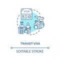 Transit visa concept icon