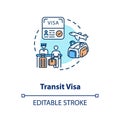 Transit visa concept icon