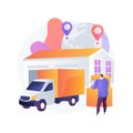 Transit warehouse abstract concept vector illustration.