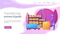 Transit warehouse concept landing page