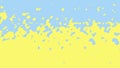 The transition from blue to yellow with uneven border line, interpenetration of colors. Vector illustration Royalty Free Stock Photo