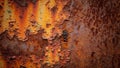 Transition from bright orange in newer rust to deep brown in Royalty Free Stock Photo