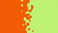 The transition from green to orange with uneven border line, interpenetration of colors. Vector illustration Royalty Free Stock Photo